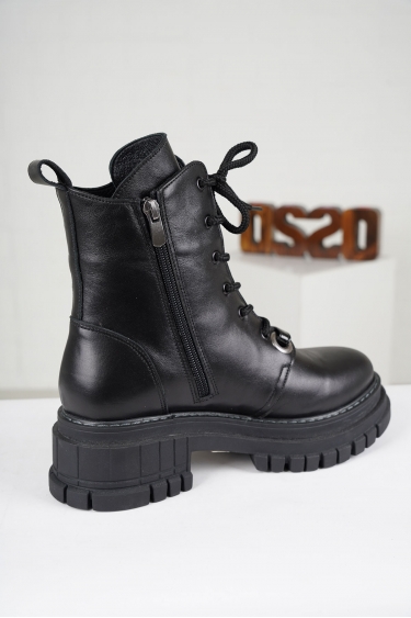 Hakiki Deri Siyah Kadın Postal Bot 222134202