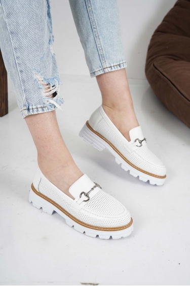 Hakiki Deri Beyaz Kadın Casual Ayakkabı 231134103