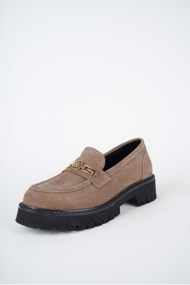 Hakiki Deri Vizon Süet Kadın Loafer Ayakkabı 252134102