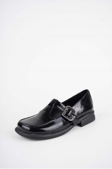 Hakiki Deri Siyah Rugan Kadın Loafer Ayakkabı 252134104