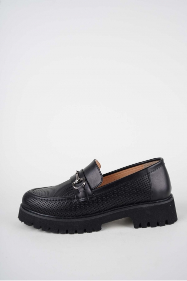 Hakiki Deri Siyah Kadın Casual Ayakkabı 261134101