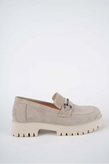 Hakiki Deri Bej Süet Kadın Casual Ayakkabı 261134101