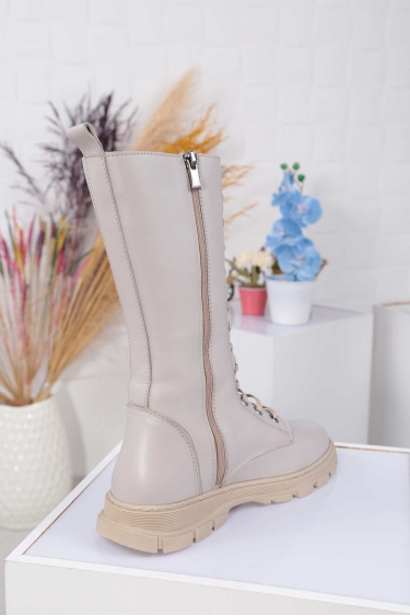 Hakiki Deri Sarı Kadın Düz Çizme 212135301