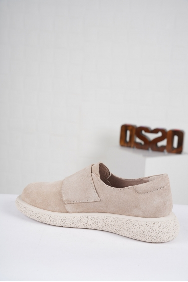 Hakiki Deri Açık Bej Süet Kadın Sneaker Ayakkabı 222135101