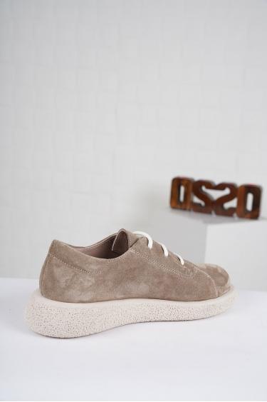 Hakiki Deri Açık Vizon Süet Kadın Sneaker Ayakkabı 222135102