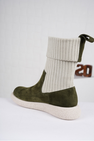 Hakiki Deri Haki Süet Kadın Kısa Bot 222135203