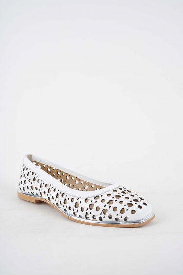 Hakiki Deri Beyaz Kadın Babet Ayakkabı 251135103