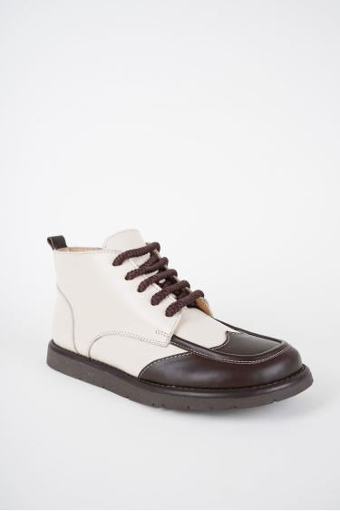 Hakiki Deri Kahve-Bej Kadın Casual Bot 252135201