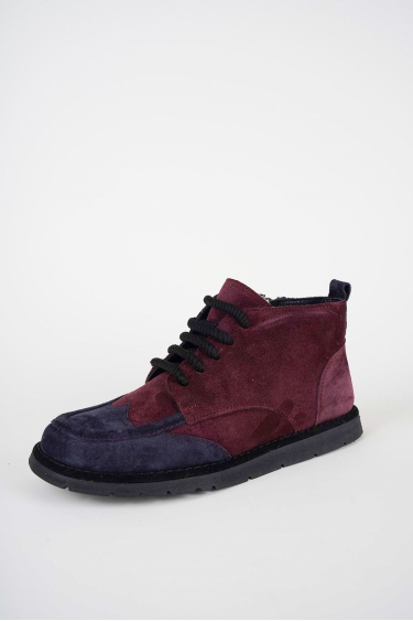 Hakiki Deri Laci Süet-Bordo Süet Kadın Casual Bot 252135201