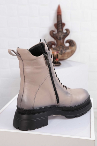 Hakiki Deri Vizon Leopar Kadın Postal Bot 212136206