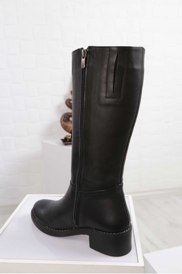 Hakiki Deri Siyah Kadın Düz Çizme 212136306