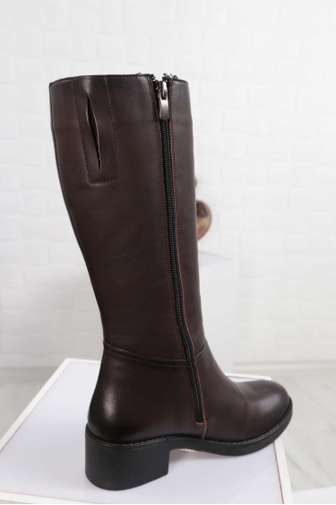 Hakiki Deri Kahverengi Kadın Düz Çizme 212136306