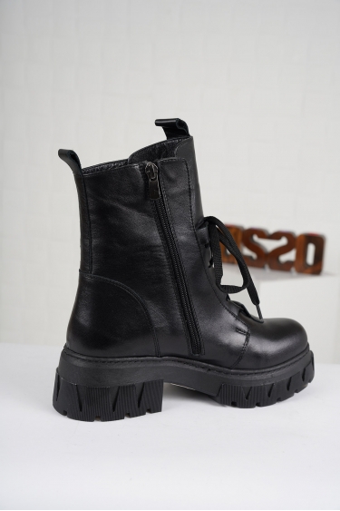 Hakiki Deri Siyah Kadın Postal Bot 222136203