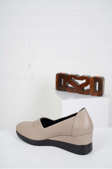 Hakiki Deri Vizon Kadın Dolgu Topuklu Ayakkabı 232136105