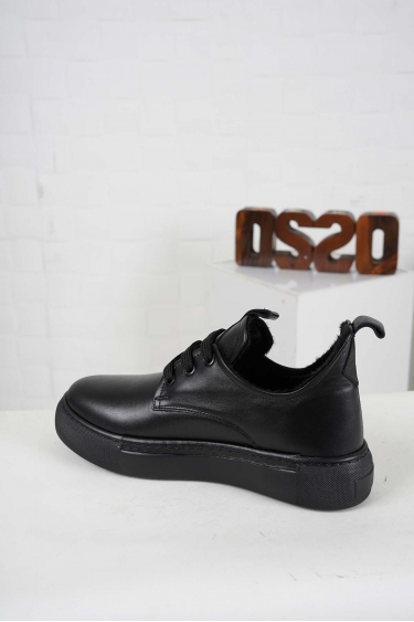 Hakiki Deri Siyah Kadın Casual Ayakkabı 242136100