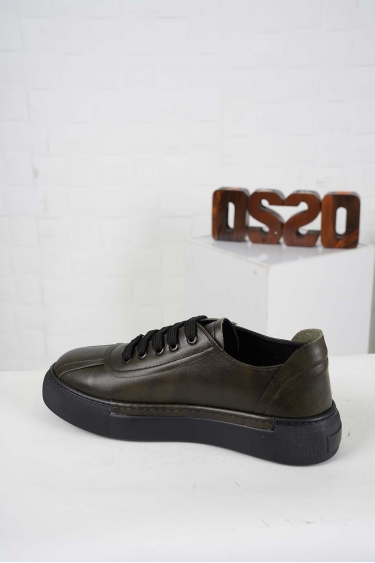 Hakiki Deri Haki Fırça Baskılı Kadın Casual Ayakkabı 242136101