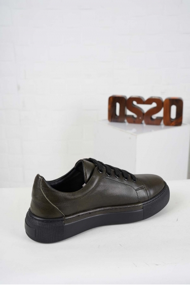 Hakiki Deri Haki Fırça Baskılı Kadın Casual Ayakkabı 242136102