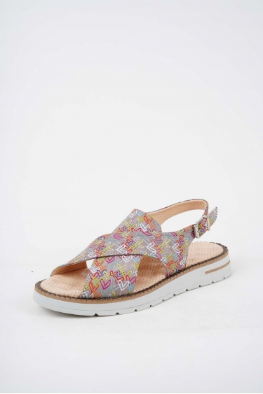 Hakiki Deri Vizon Baskılı Kadın Düz Sandalet 251136501