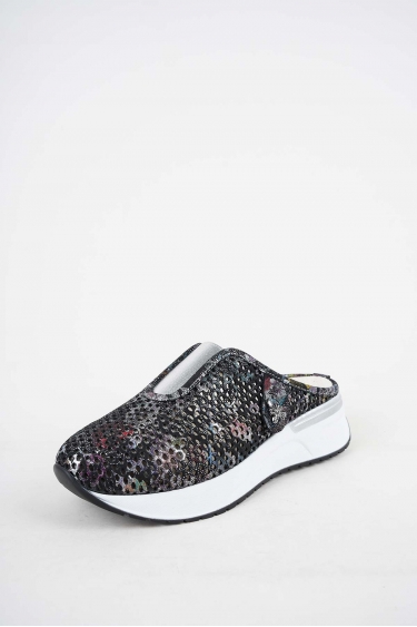 Hakiki Deri Siyah Baskılı Kadın Casual Sabo 251136701