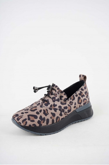 Hakiki Deri Vizon Leopar Kadın Casual Ayakkabı 252136101