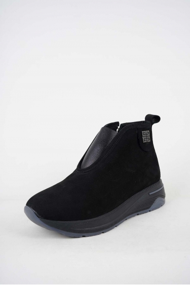 Hakiki Deri Siyah Nubuk Kadın Casual Bot 252136200