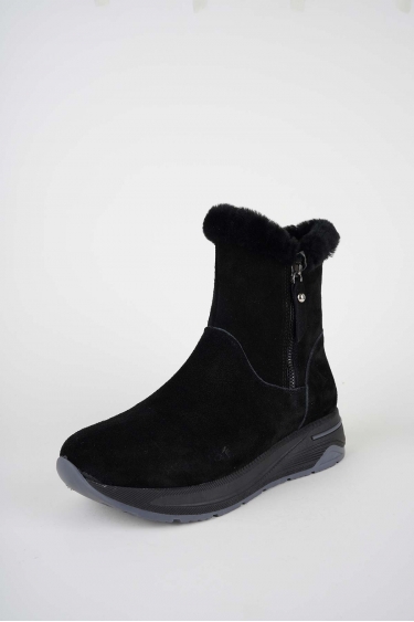 Hakiki Deri Siyah Süet Kadın Casual Bot 252136203