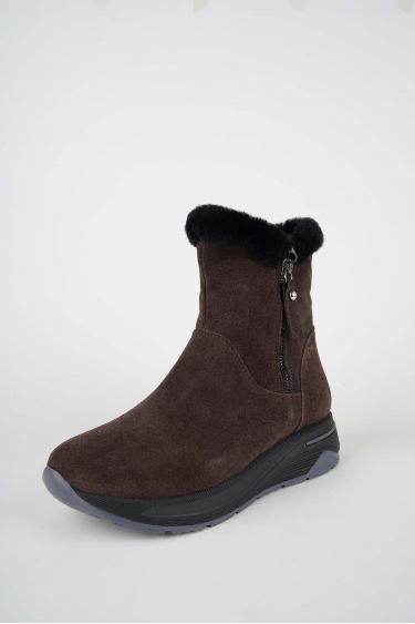 Hakiki Deri Kahve Süet Kadın Casual Bot 252136203