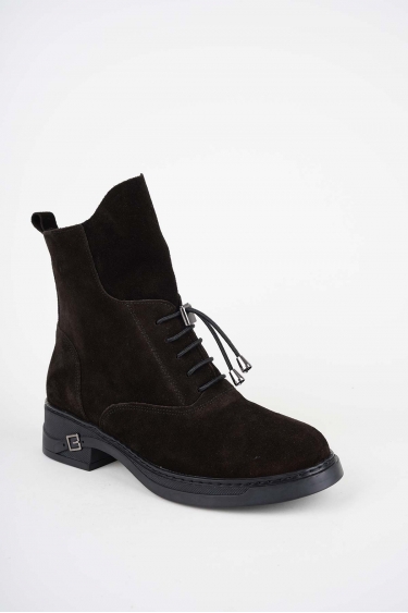 Hakiki Deri Kahve Süet Kadın Casual Bot 252136206