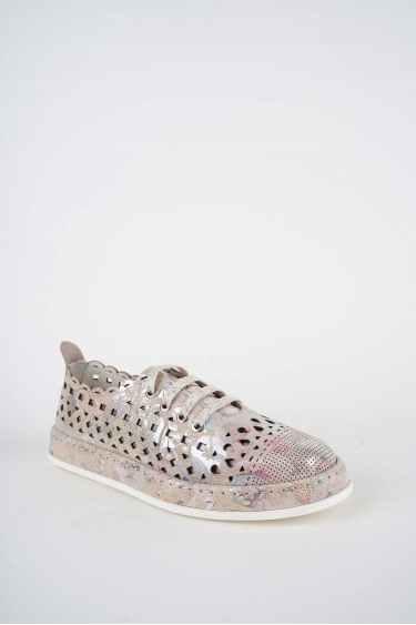 Hakiki Deri Bej Çiçek Kadın Casual Ayakkabı 261136104