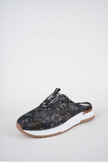 Hakiki Deri Siyah Baskılı Kadın Casual Sabo 261136700