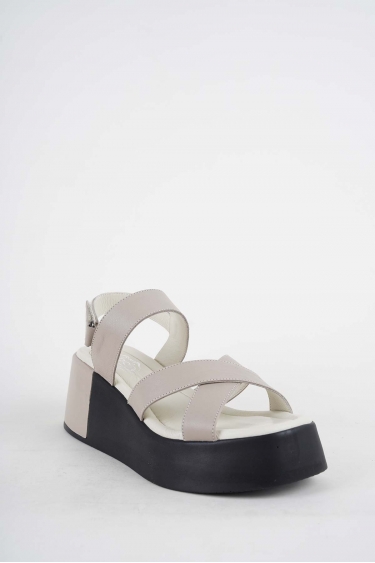 Hakiki Deri Vizon Kadın Dolgu Topuklu Sandalet 251141505