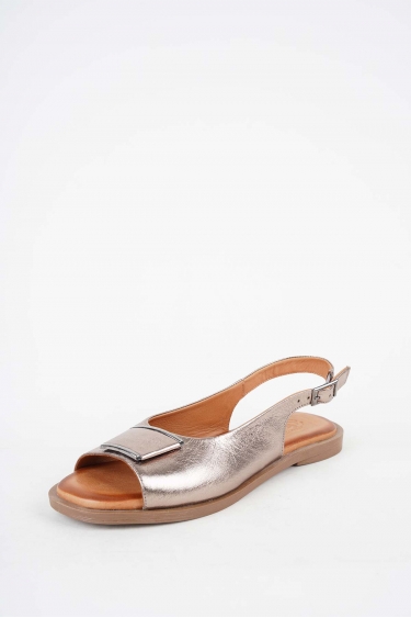 Hakiki Deri Titanyum Kadın Düz Sandalet 251141511