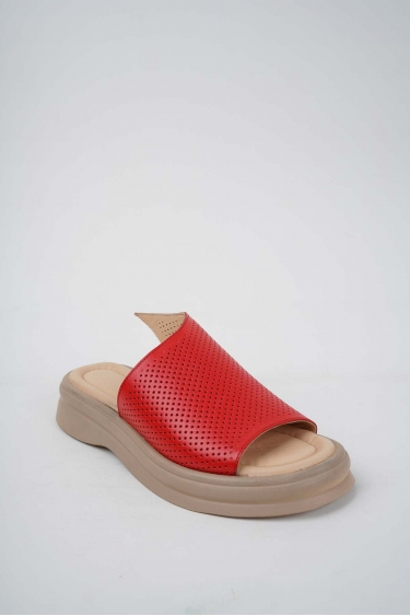 Hakiki Deri Kırmızı Kadın Casual Terlik 251141601