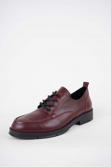 Hakiki Deri Bordo Kadın Casual Ayakkabı 252141101