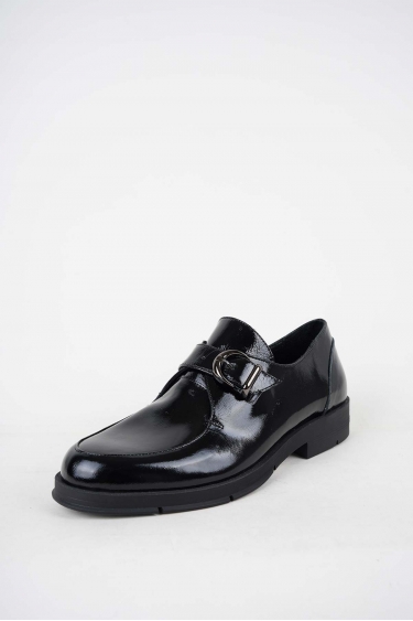 Hakiki Deri Siyah Rugan Kadın Casual Ayakkabı 252141102