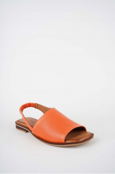 Hakiki Deri Oranj Kadın Düz Sandalet 261141501