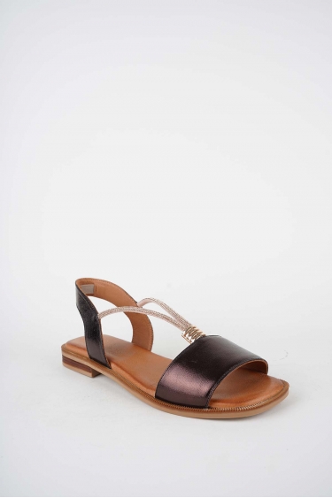 Hakiki Deri Bronz Kadın Düz Sandalet 261141502