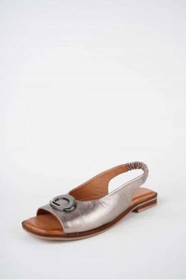 Hakiki Deri Titanyum Kadın Düz Sandalet 261141505