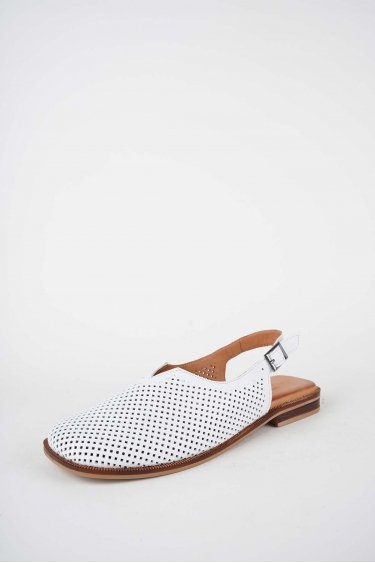 Hakiki Deri Beyaz Kadın Burun Kapalı Sandalet 261141506