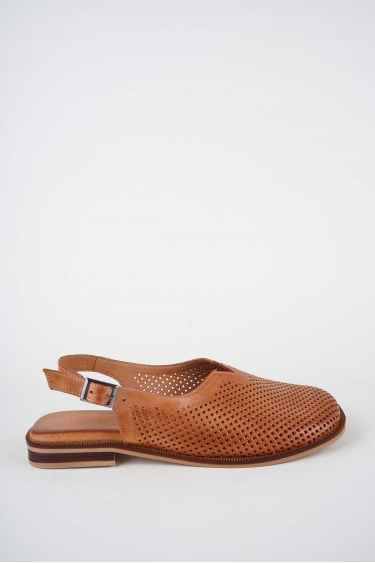 Hakiki Deri Taba Kadın Burun Kapalı Sandalet 261141506