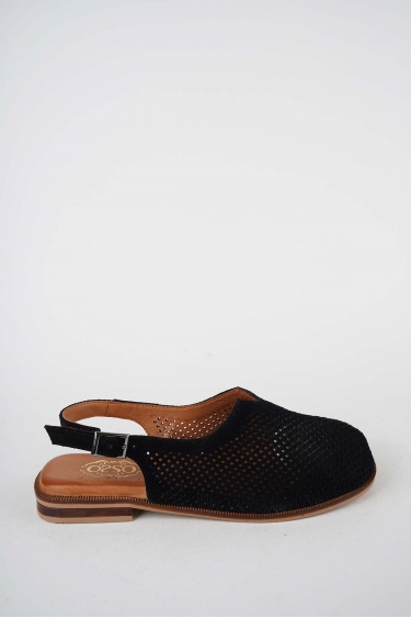 Hakiki Deri Siyah Süet Kadın Burun Kapalı Sandalet 261141506