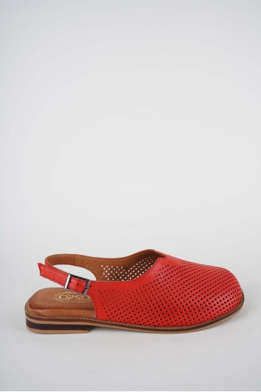 Hakiki Deri Kırmızı Kadın Burun Kapalı Sandalet 261141506