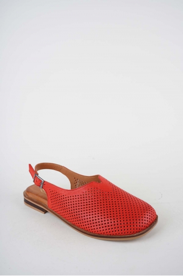 Hakiki Deri Kırmızı Kadın Burun Kapalı Sandalet 261141506
