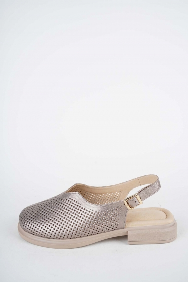 Hakiki Deri Titanyum Kadın Burun Kapalı Sandalet 261141508