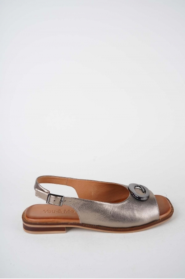 Hakiki Deri Titanyum Kadın Düz Sandalet 261141511