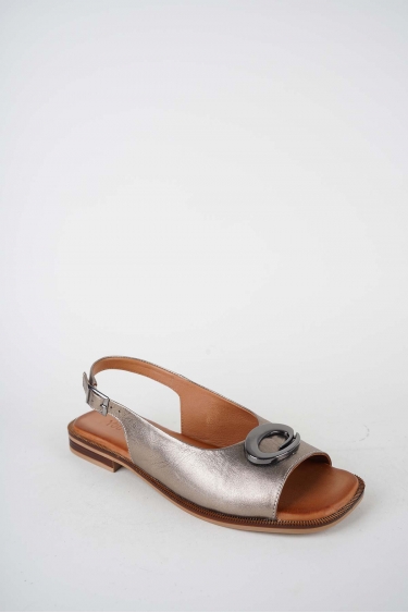 Hakiki Deri Titanyum Kadın Düz Sandalet 261141511
