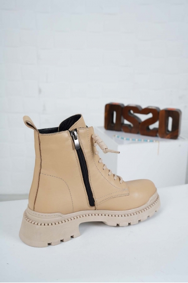 Hakiki Deri Camel Kadın Postal Bot 232145201