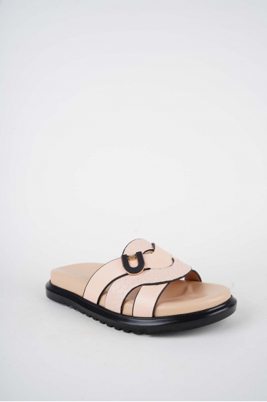 Hakiki Deri Pudra Kadın Düz Terlik 261162602