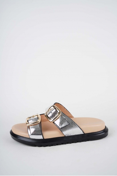 Hakiki Deri Lame Kadın Düz Terlik 261162604