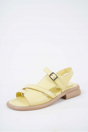 Hakiki Deri Limon Sarı Kadın Topuklu Sandalet 251173503